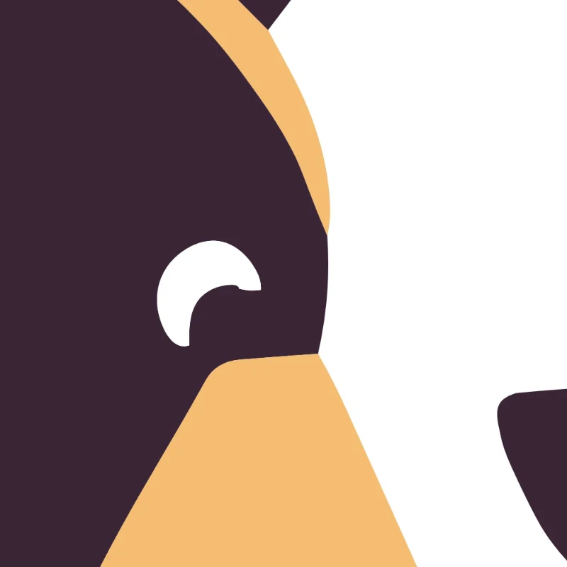 The same eye redrawn in smooth curves.
