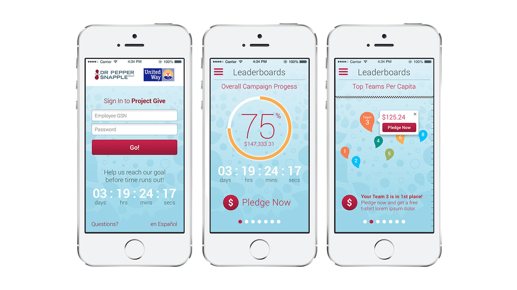 Dr Pepper Snapple Group United Way fundraising app