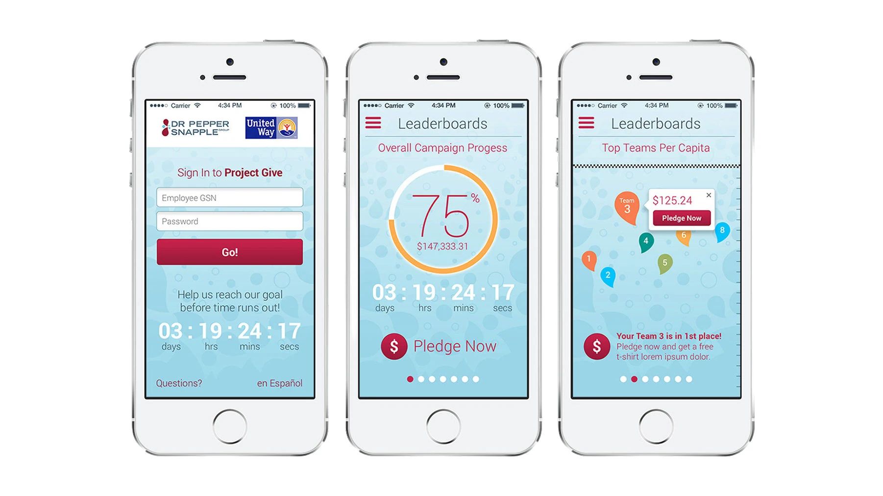 Dr Pepper Snapple Group United Way fundraising app