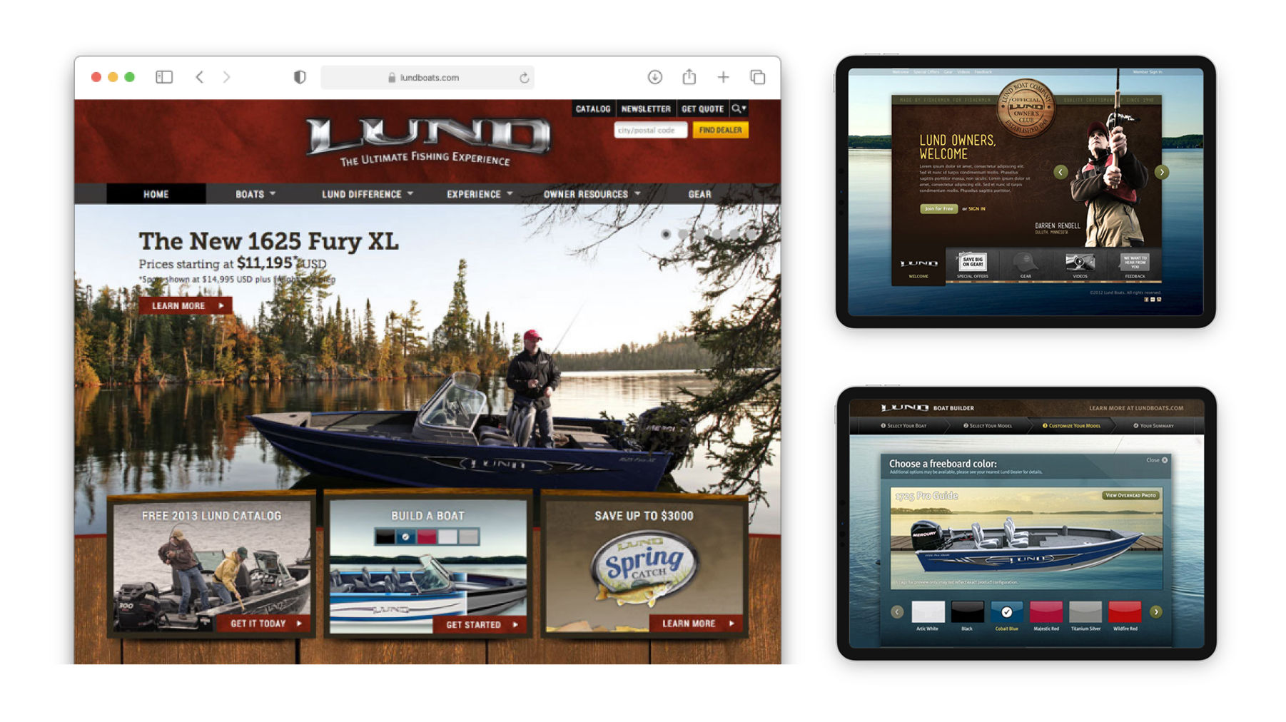 Lund Boats website