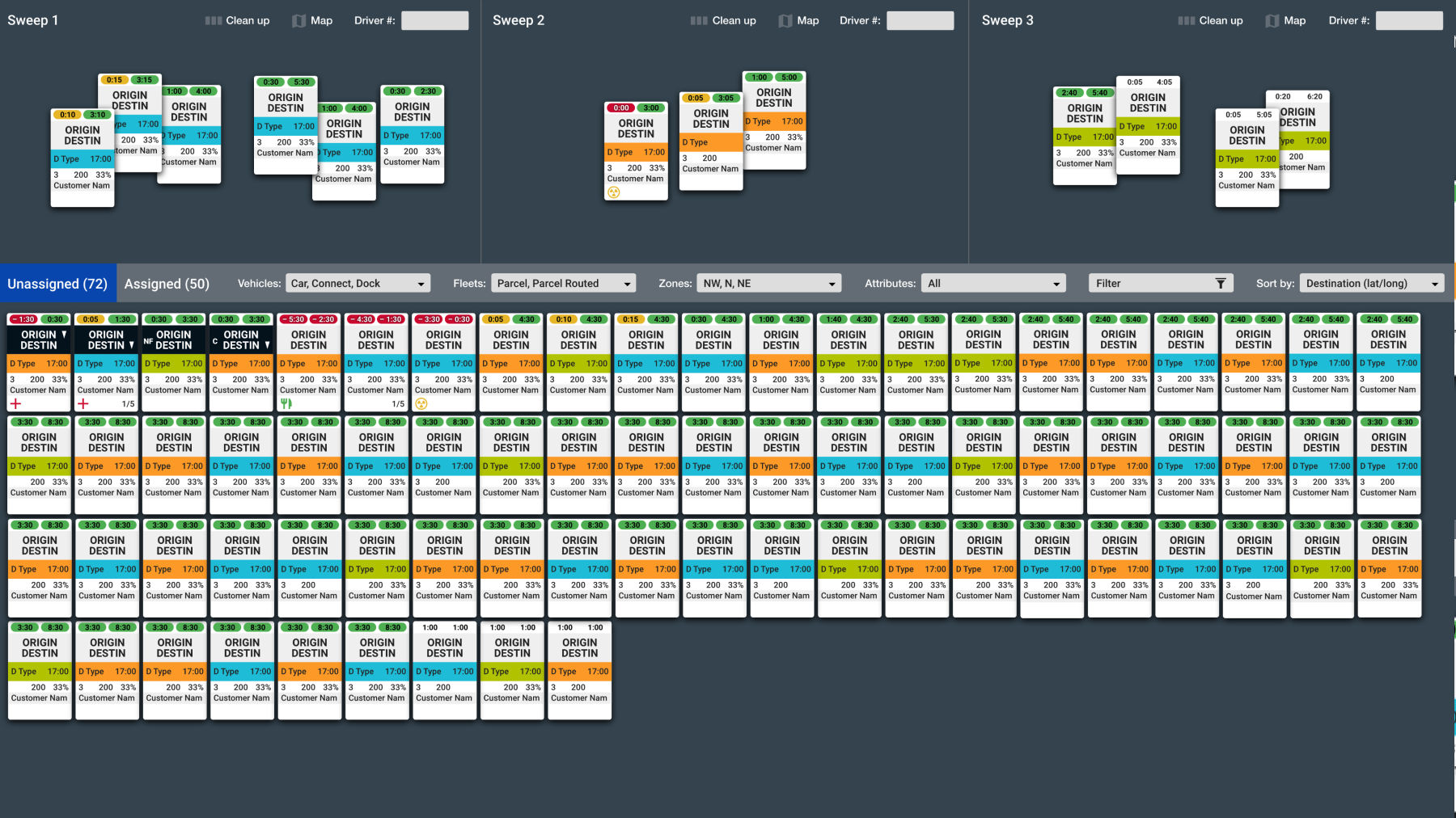 Active orders (right screen)