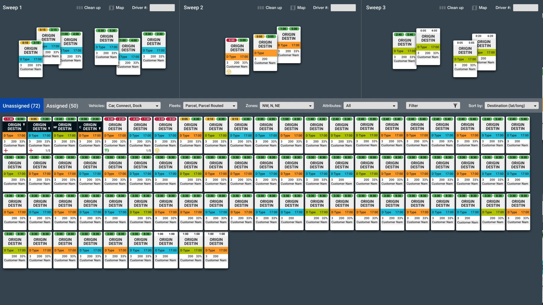 Active orders (right screen)