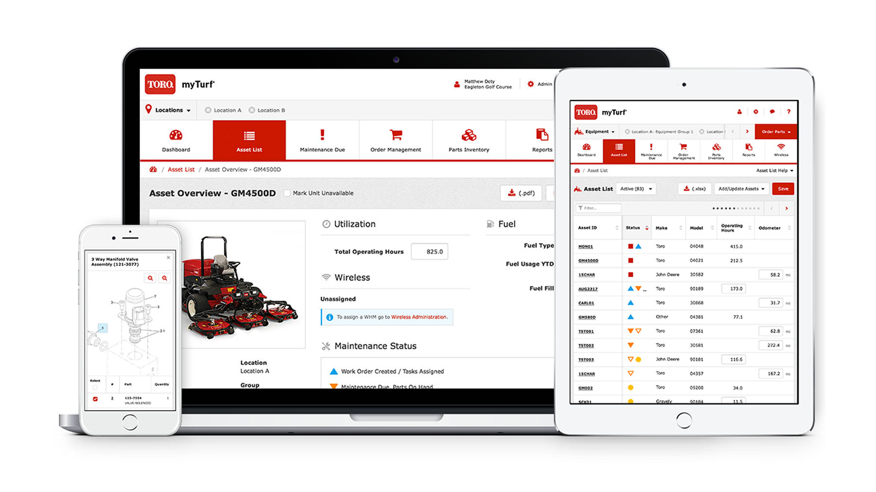 Toro myTurf equipment maintenance app